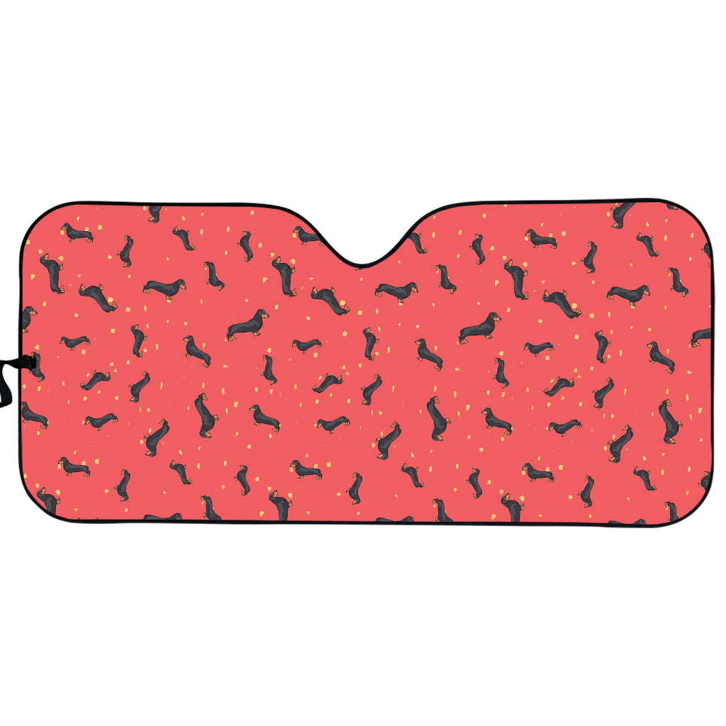 Cute Dachshund Pattern Print Car Sun Shade