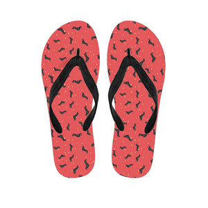 Cute Dachshund Pattern Print Flip Flops