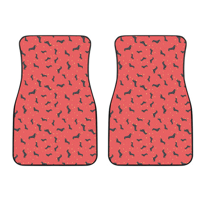 Cute Dachshund Pattern Print Front Car Floor Mats