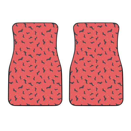Cute Dachshund Pattern Print Front Car Floor Mats