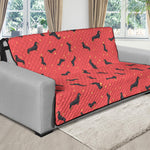 Cute Dachshund Pattern Print Futon Protector