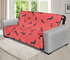 Cute Dachshund Pattern Print Futon Protector