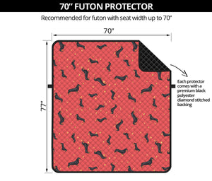 Cute Dachshund Pattern Print Futon Protector