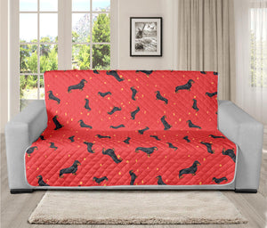 Cute Dachshund Pattern Print Futon Protector