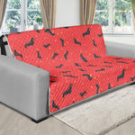 Cute Dachshund Pattern Print Futon Protector