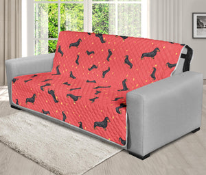 Cute Dachshund Pattern Print Futon Protector