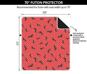 Cute Dachshund Pattern Print Futon Protector