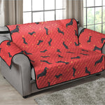 Cute Dachshund Pattern Print Loveseat Protector