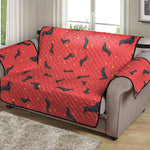 Cute Dachshund Pattern Print Loveseat Protector