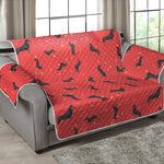 Cute Dachshund Pattern Print Loveseat Protector