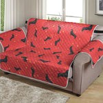 Cute Dachshund Pattern Print Loveseat Protector