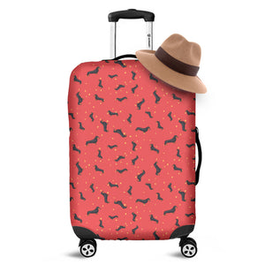 Cute Dachshund Pattern Print Luggage Cover