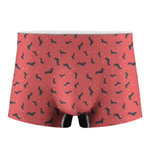 Cute Dachshund Pattern Print Men's Boxer Briefs