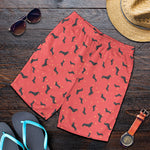 Cute Dachshund Pattern Print Men's Shorts