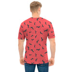 Cute Dachshund Pattern Print Men's T-Shirt