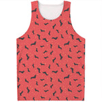 Cute Dachshund Pattern Print Men's Tank Top