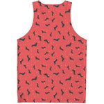 Cute Dachshund Pattern Print Men's Tank Top