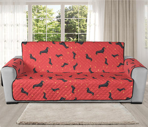 Cute Dachshund Pattern Print Oversized Sofa Protector