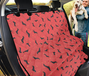 Cute Dachshund Pattern Print Pet Car Back Seat Cover