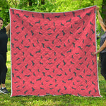 Cute Dachshund Pattern Print Quilt