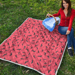 Cute Dachshund Pattern Print Quilt