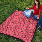 Cute Dachshund Pattern Print Quilt