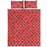 Cute Dachshund Pattern Print Quilt Bed Set