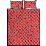 Cute Dachshund Pattern Print Quilt Bed Set