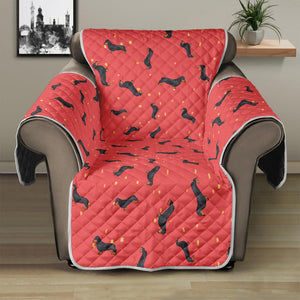 Cute Dachshund Pattern Print Recliner Protector