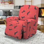 Cute Dachshund Pattern Print Recliner Slipcover