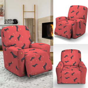 Cute Dachshund Pattern Print Recliner Slipcover