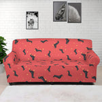 Cute Dachshund Pattern Print Sofa Cover