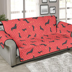 Cute Dachshund Pattern Print Sofa Protector