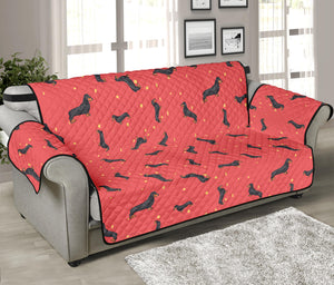 Cute Dachshund Pattern Print Sofa Protector