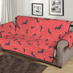 Cute Dachshund Pattern Print Sofa Protector