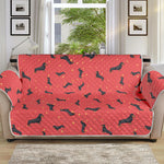 Cute Dachshund Pattern Print Sofa Protector