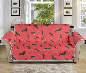 Cute Dachshund Pattern Print Sofa Protector