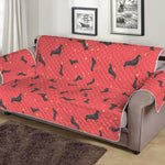 Cute Dachshund Pattern Print Sofa Protector