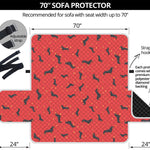 Cute Dachshund Pattern Print Sofa Protector