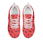 Cute Dachshund Pattern Print White Sneakers