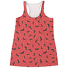 Cute Dachshund Pattern Print Women's Racerback Tank Top