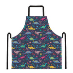 Cute Dino Floral Pattern Print Apron