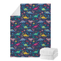 Cute Dino Floral Pattern Print Blanket