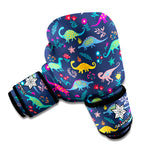Cute Dino Floral Pattern Print Boxing Gloves