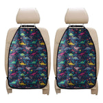 Cute Dino Floral Pattern Print Car Seat Organizers