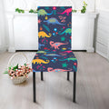Cute Dino Floral Pattern Print Dining Chair Slipcover