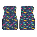 Cute Dino Floral Pattern Print Front Car Floor Mats