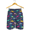 Cute Dino Floral Pattern Print Men's Shorts