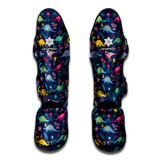 Cute Dino Floral Pattern Print Muay Thai Shin Guard