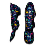 Cute Dino Floral Pattern Print Muay Thai Shin Guard